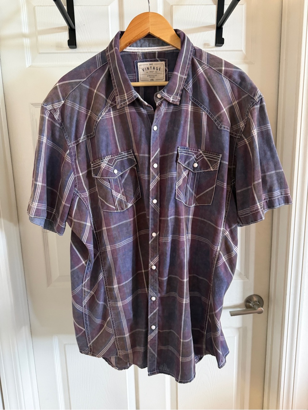 BKE Vintage Men's 2XL Athletic Fit Plaid Shirt